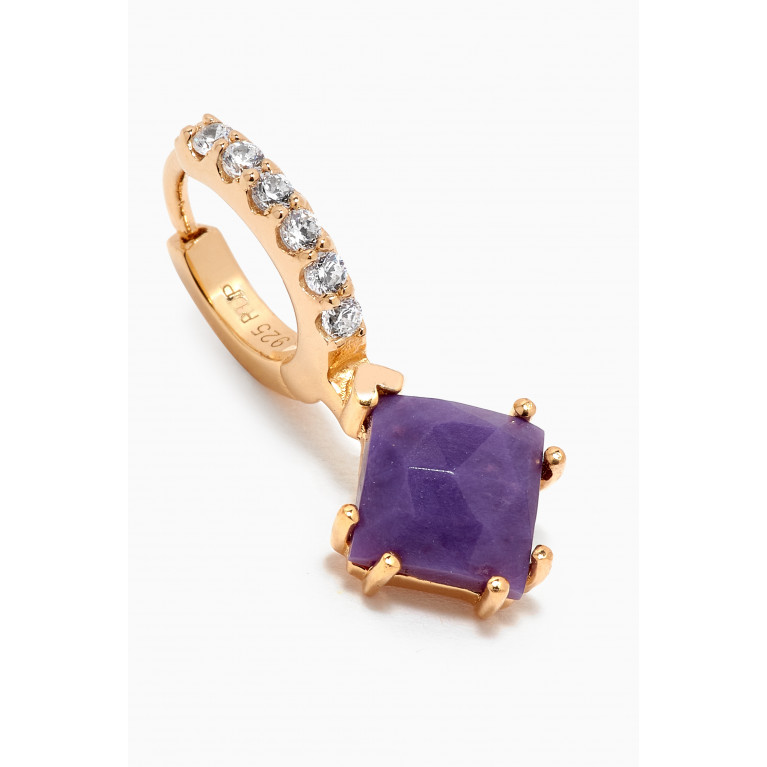 PDPAOLA - Fuji Charoite Single Earring in 18kt Gold-plated Sterling Silver