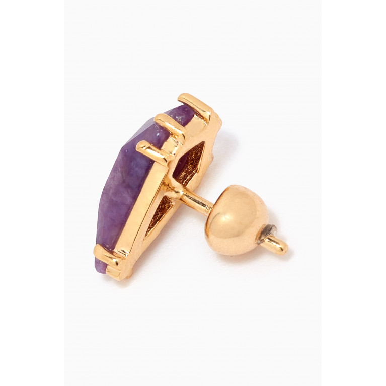 PDPAOLA - Akiro Charoite Single Earring in 18kt Gold-plated Sterling Silver
