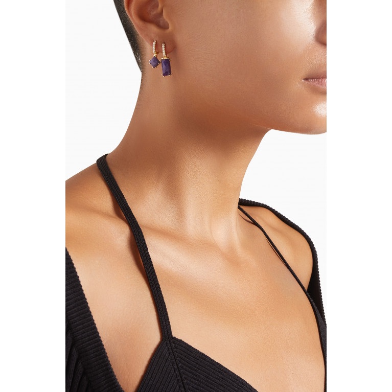 PDPAOLA - Kaori Charoite Single Earring in 18kt Gold-plated Sterling Silver