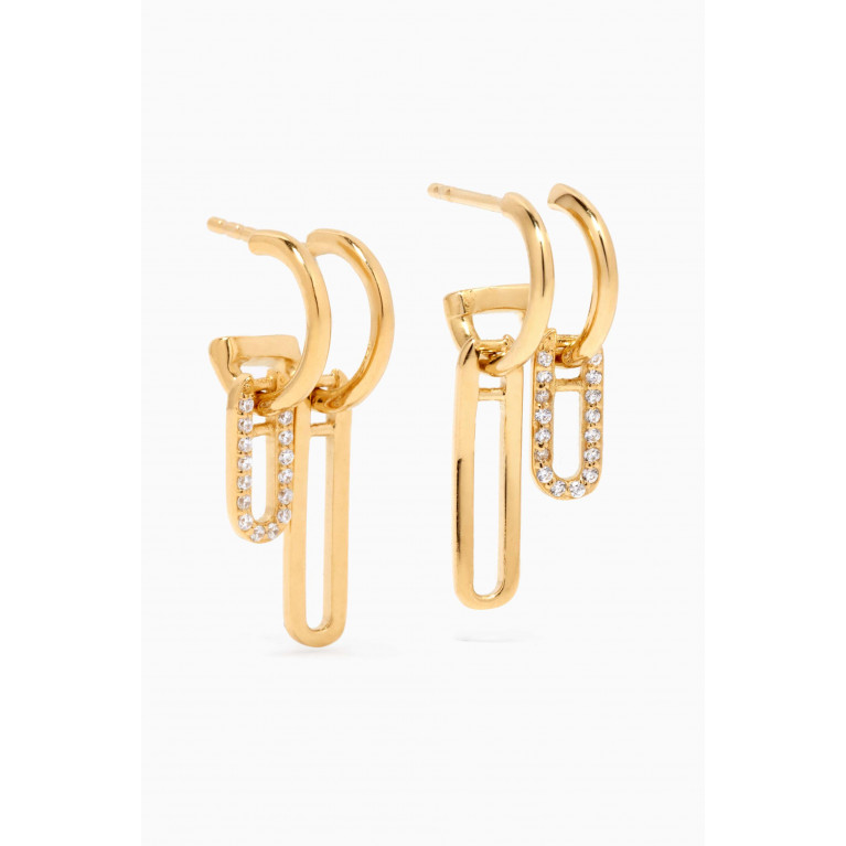 PDPAOLA - Nexa Hoop Earrings in 18kt Gold-plated Sterling Silver