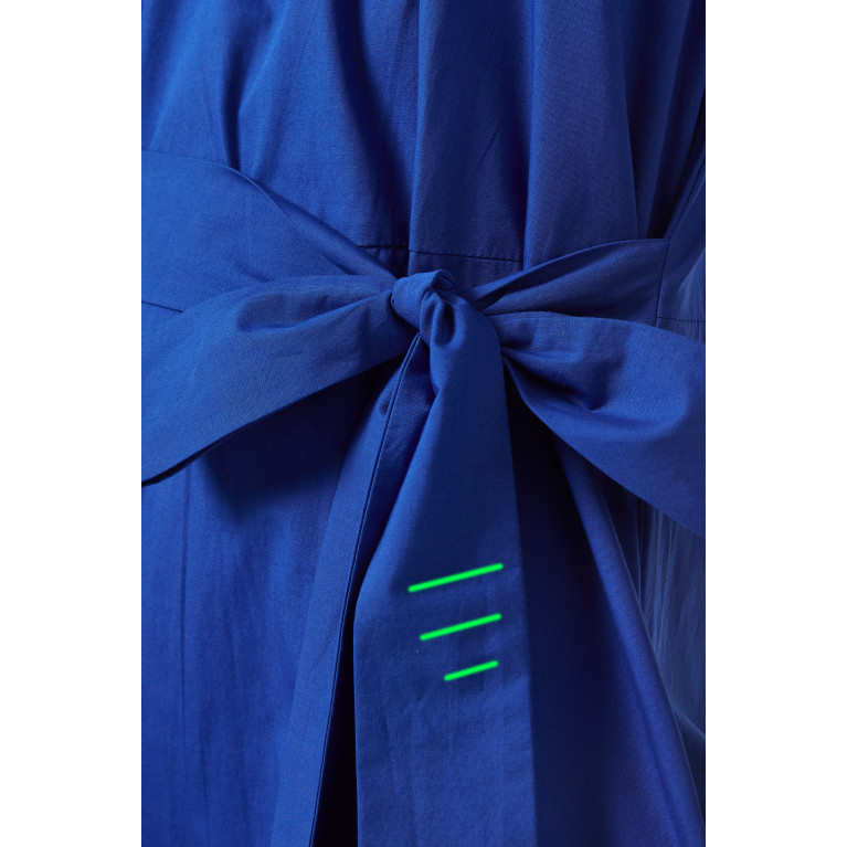 Khara Kapas - Bluish Blue Belted Jumpsuit in Cotton Blue