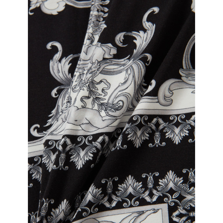 Versace - Silver Baroque Leggings in Cotton