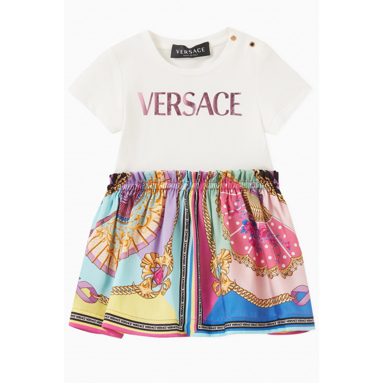 Versace - I Ventagli T-shirt Dress in Organic Cotton