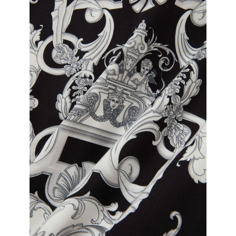 Versace - Silver Baroque Hoodie Dress in Cotton