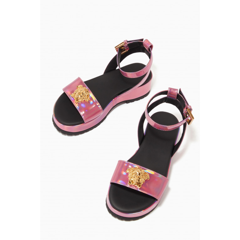Versace - La Medusa Platform Sandals in Faux Leather