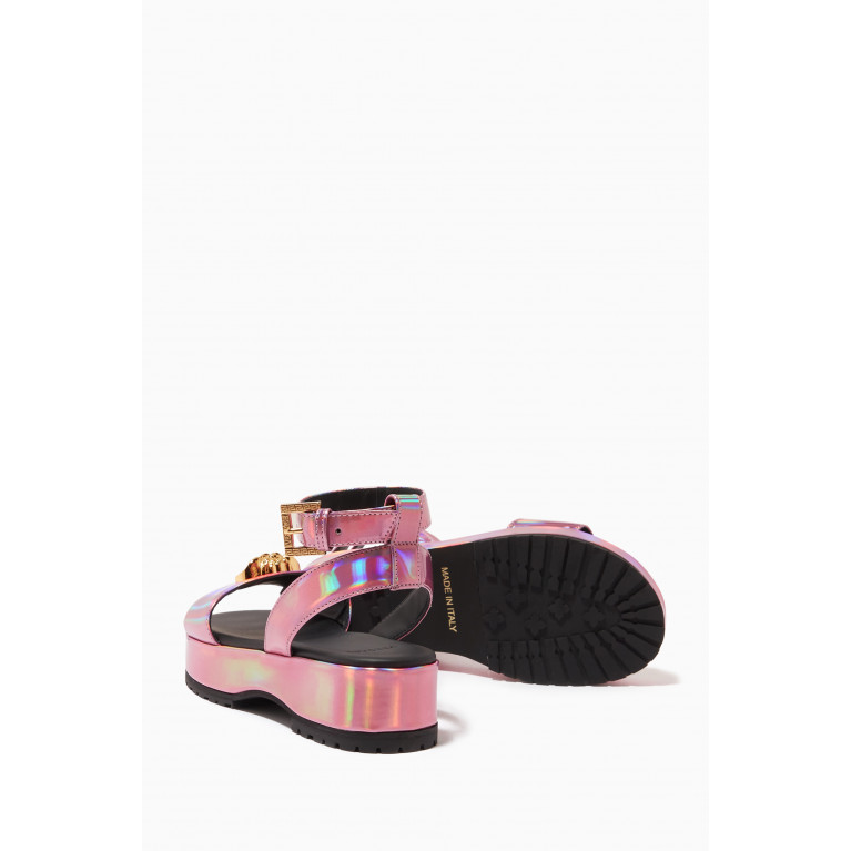 Versace - La Medusa Platform Sandals in Faux Leather