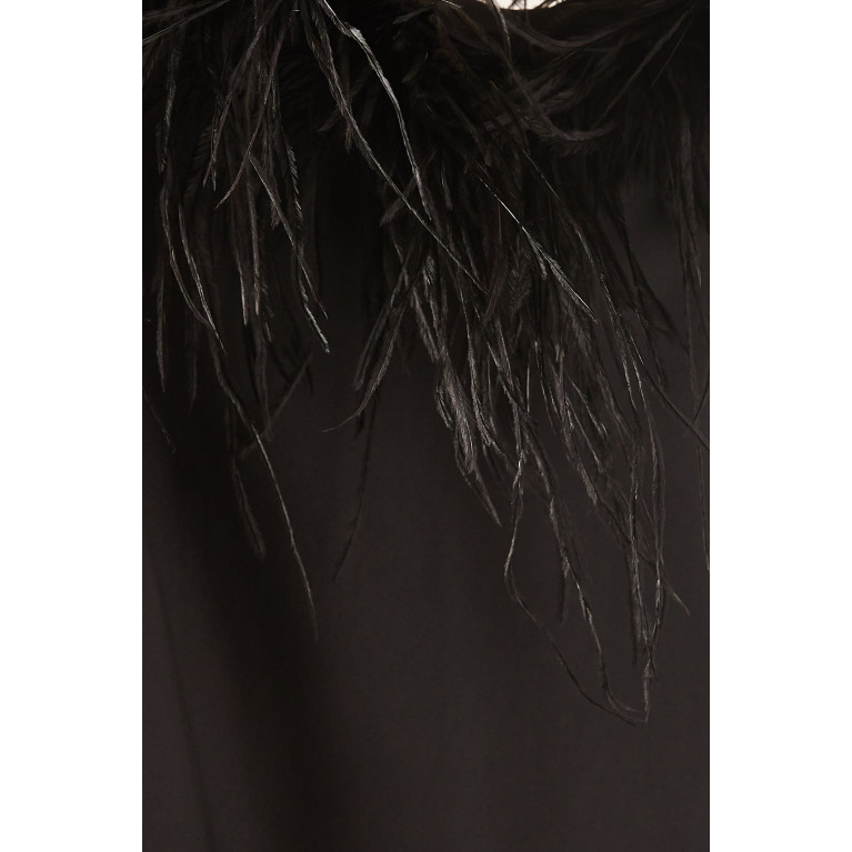 Sleeper - Boheme Feather-trimmed Slip Dress in Ecovero