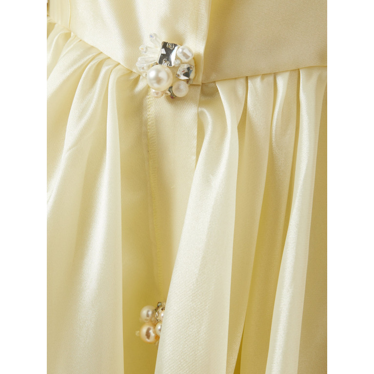BYK by Beyanki - Embellished-button Maxi Dress Yellow
