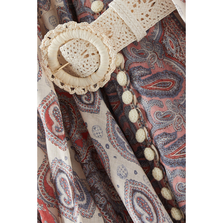 Zimmermann - Vitali Button-up Mini Dress in Linen