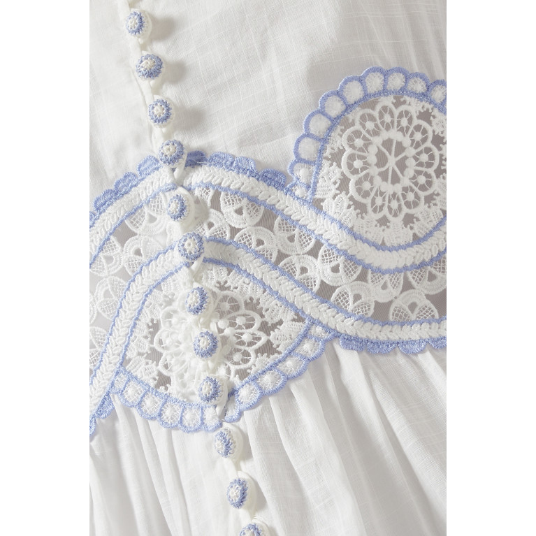 Zimmermann - Cira Tiered Trimmed Dress in Cotton Ramie