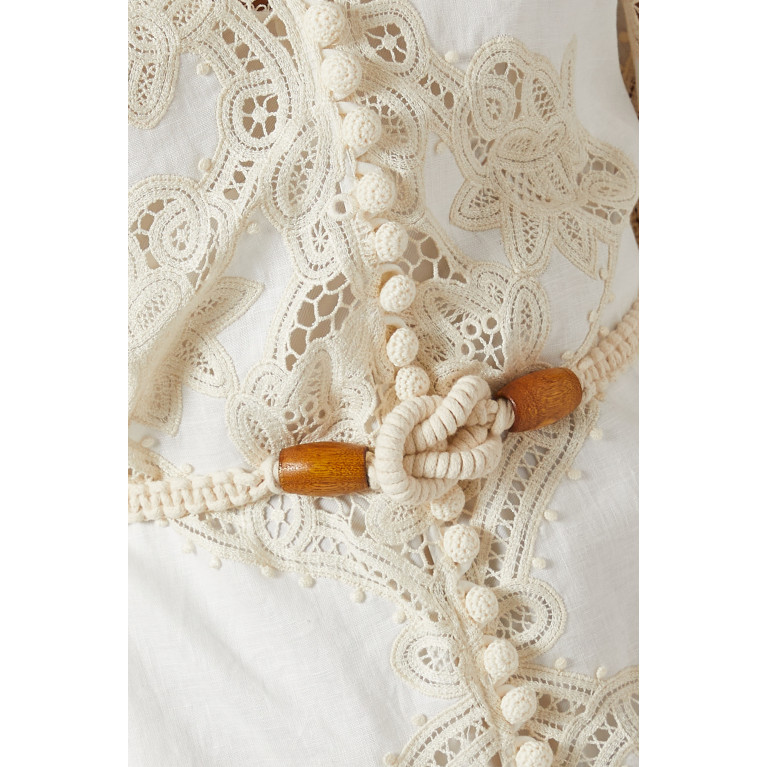 Zimmermann - Tiggy Embroidered Shirt Dress in Linen