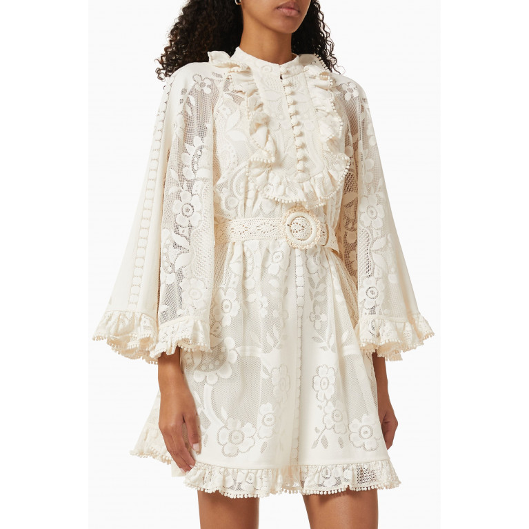 Zimmermann - Tiggy Lace Mini Dress in Cotton