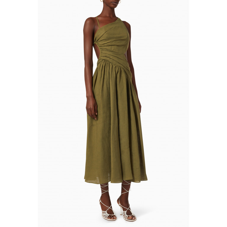 Zimmermann - Laurel Asymmetric Midi Dress in Linen
