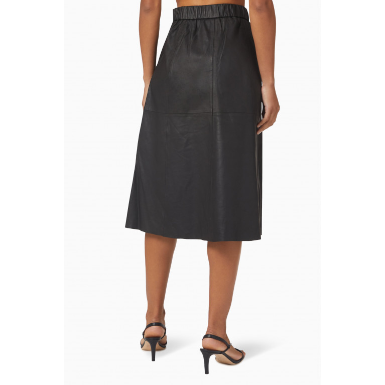 Y.A.S - Yasvanessa Midi Skirt in Leather