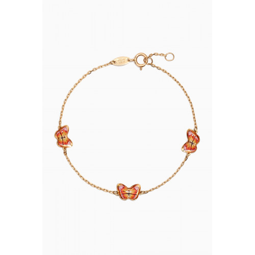 Damas - Lydia Tiny Butterfly Enamel Bracelet in 18kt Gold