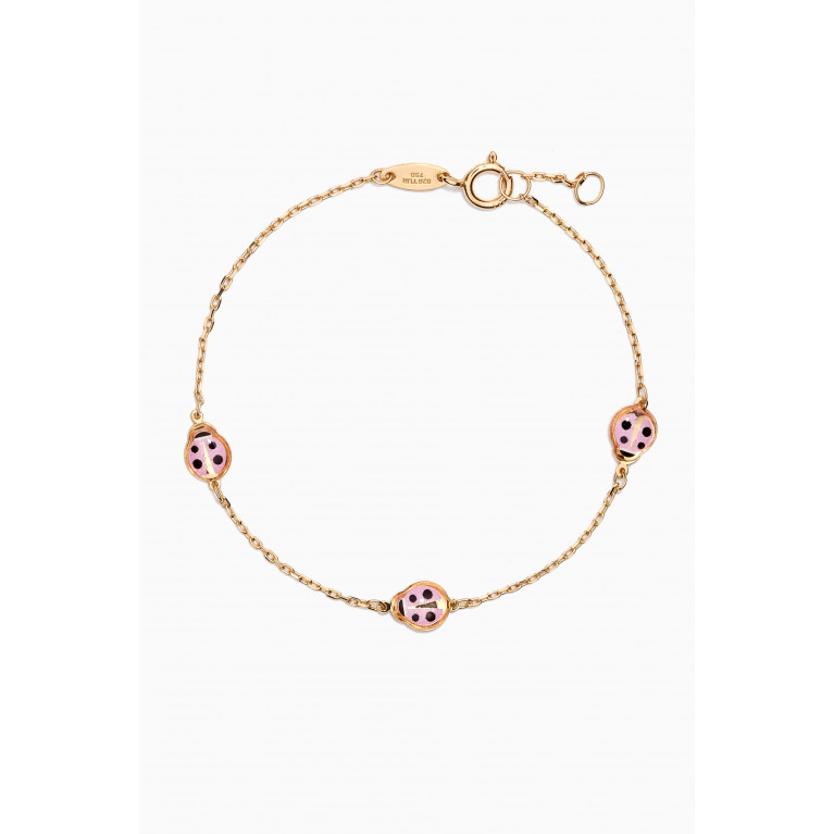Damas - Lydia Tiny Ladybug Enamel Bracelet in 18kt Gold