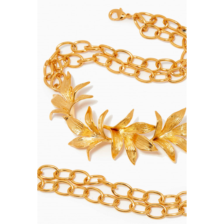 Lynyer - Guzmania Chain Necklace in 24kt Gold-plated Brass