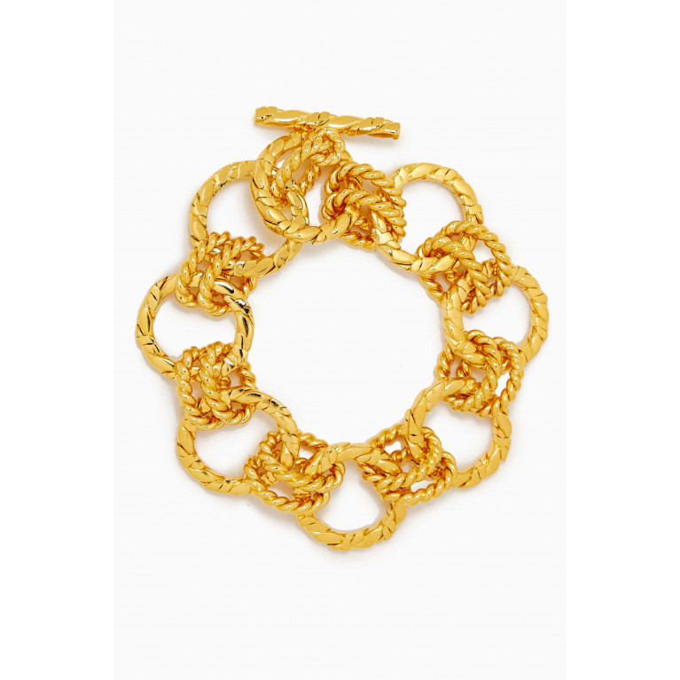 Lynyer - Retroh Chain Bracelet in 24kt Gold-plated Brass