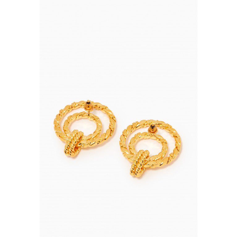 Lynyer - RetrOh Chain Earrings in 24kt Gold-plated Brass