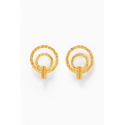 Lynyer - RetrOh Chain Earrings in 24kt Gold-plated Brass