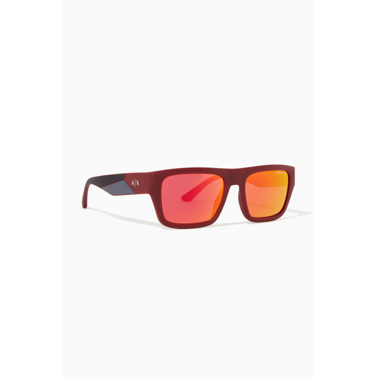 Armani - Rectangular Sunglasses in Acetate Brown