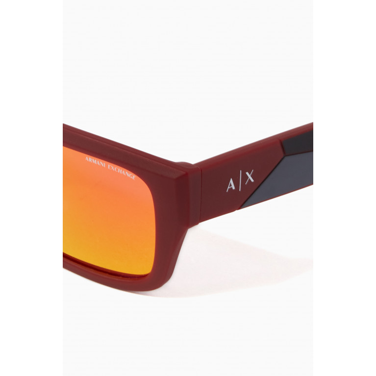 Armani - Rectangular Sunglasses in Acetate Brown