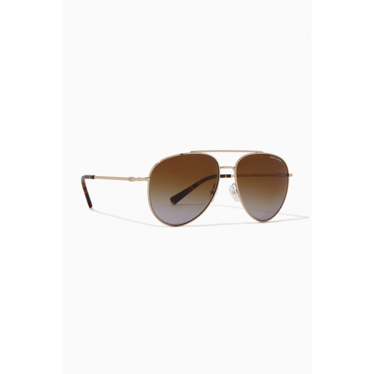 Armani Exchange - Aviator Sunglasses in Metal Gold