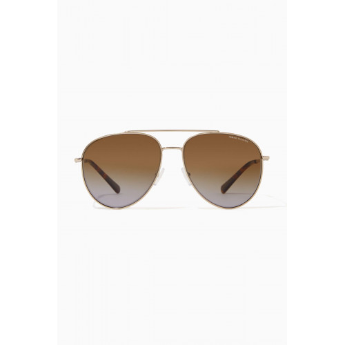 Armani Exchange - Aviator Sunglasses in Metal Gold