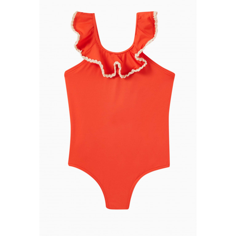 Zimmermann - Tiggy Scoop Ruffle One-piece Swimsuit in Polyamide