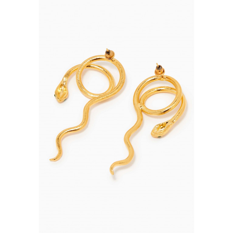Lynyer - Snake Earrings in 24kt Gold-plated Brass