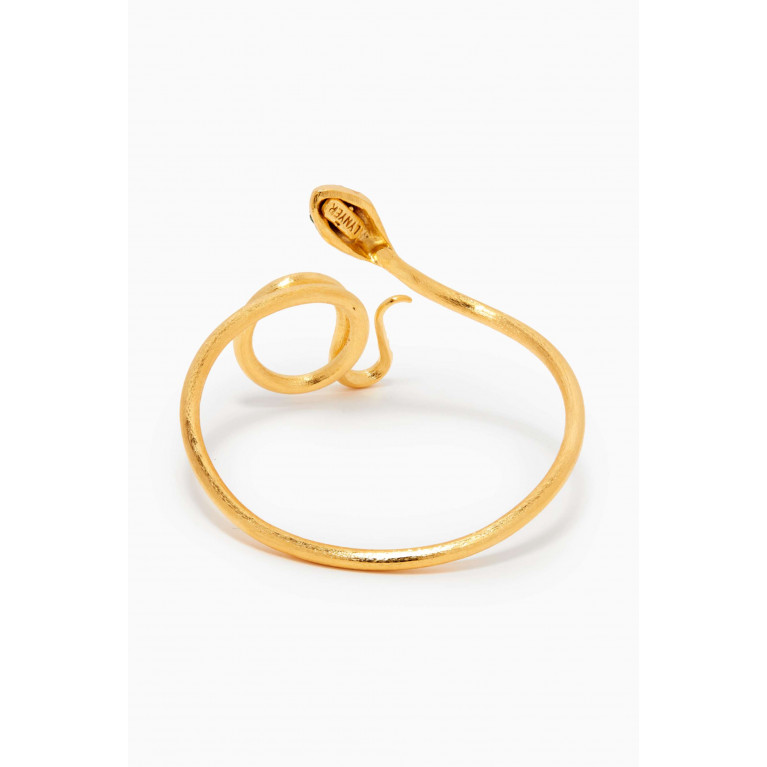 Lynyer - Snake Cuff Bracelet in 24kt Gold-plated Brass