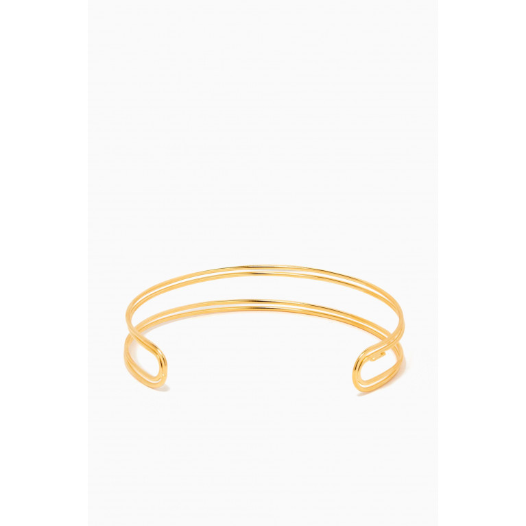 Lynyer - Linear Choker in 24kt Gold-plated Brass