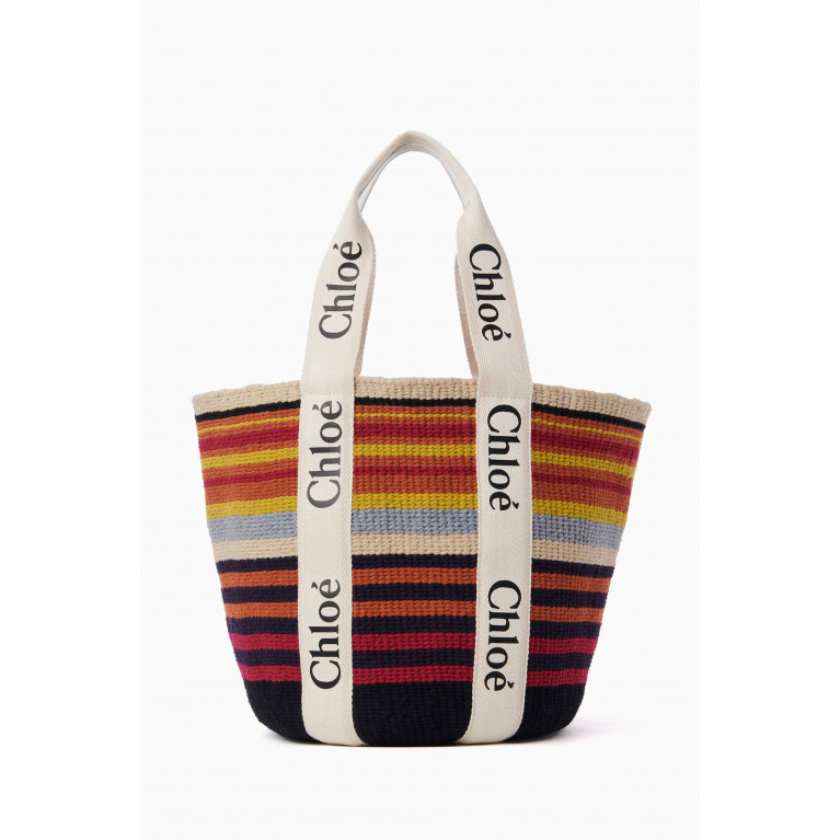 Chloé - Large Woody Basket Bag in Hand-knitted Recycled Wool