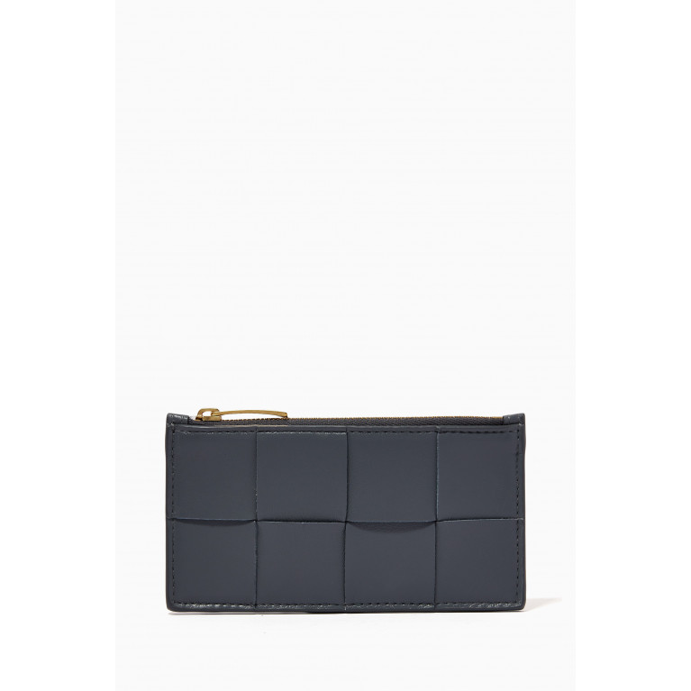 Bottega Veneta - Zipped Card Case in Intreccio Leather