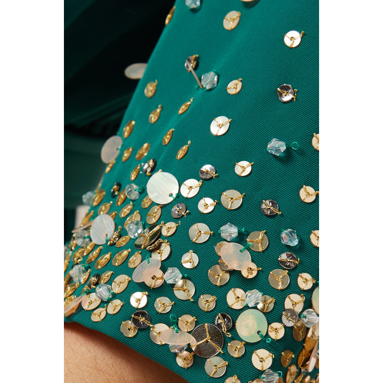 Amal Al Raisi - Sequin-embellished Belted Kaftan
