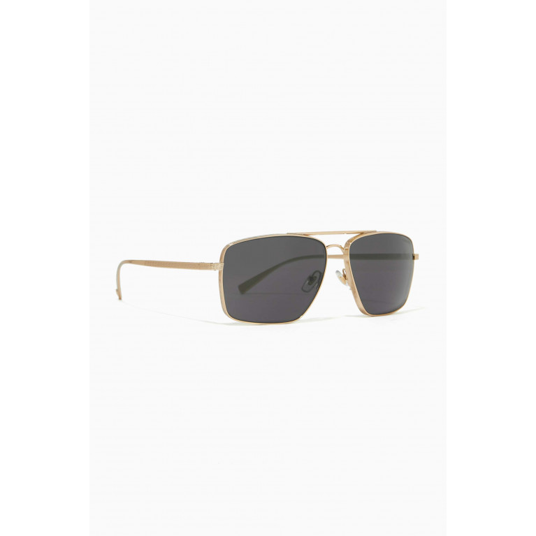 Versace - Greca Square Sunglasses in Metal