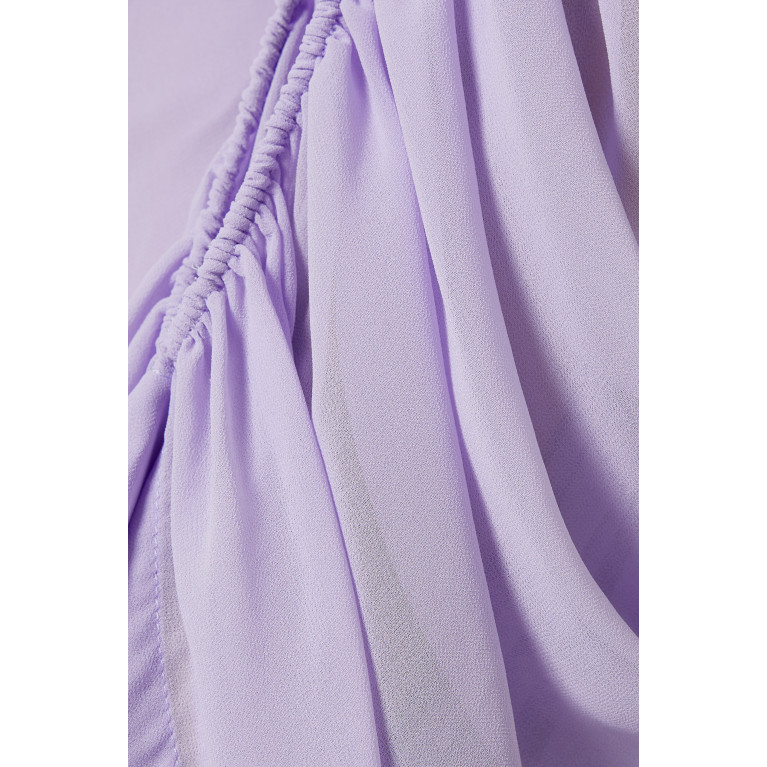 Ahlam Shahin - Ruched-sleeve Maxi Dress in Chiffon