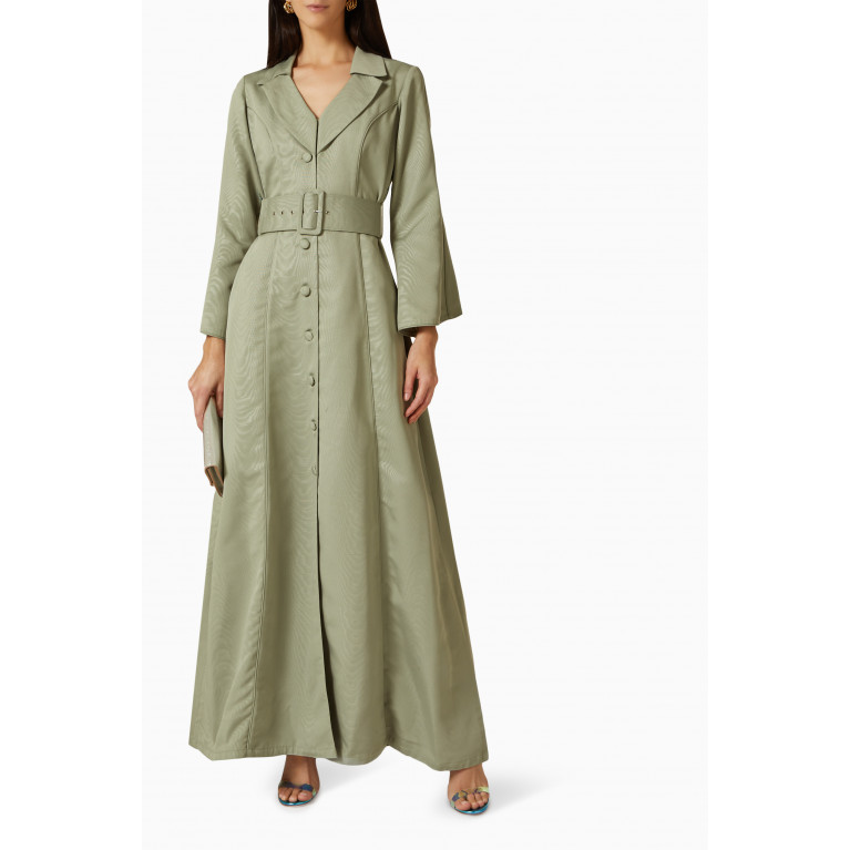 Ahlam Shahin - Belted Coat Dress in Cotton