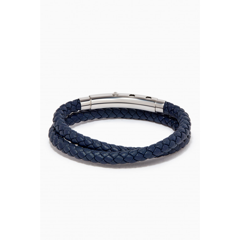 Roderer - Dino Double Tour Bracelet in Leather Blue