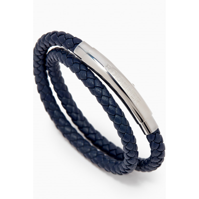 Roderer - Dino Double Tour Bracelet in Leather Blue