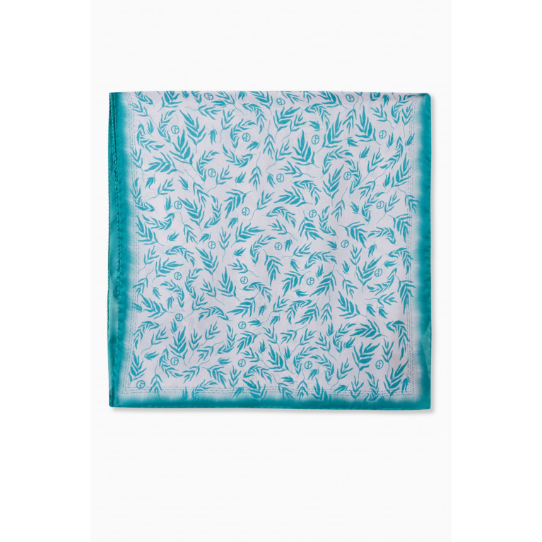 Giorgio Armani - Floral Scarf in Silk Blue