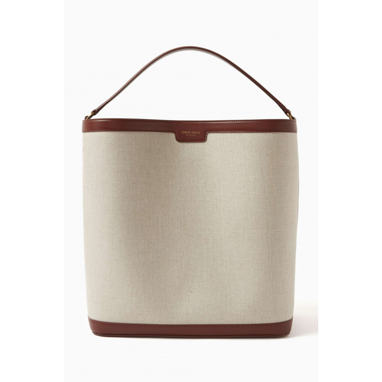 Giorgio Armani - Top-handle Bucket Bag in Linen & Leather