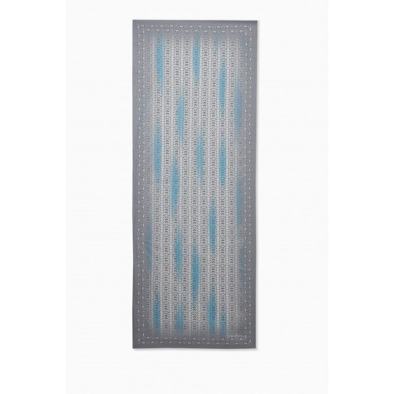 Giorgio Armani - Geometric-print Scarf in Silk Grey