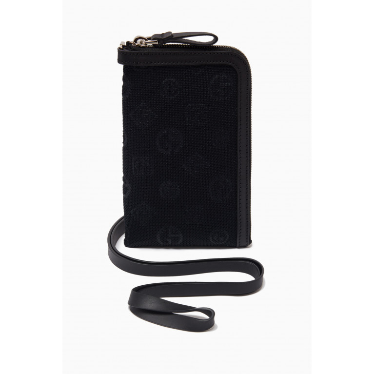 Giorgio Armani - All-over Logo Phone Holder in Jacquard Knit
