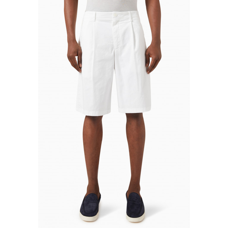Giorgio Armani - Pleated Shorts in Cotton White