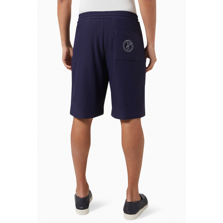 Giorgio Armani - Logo Shorts in Stretch Mesh Blue