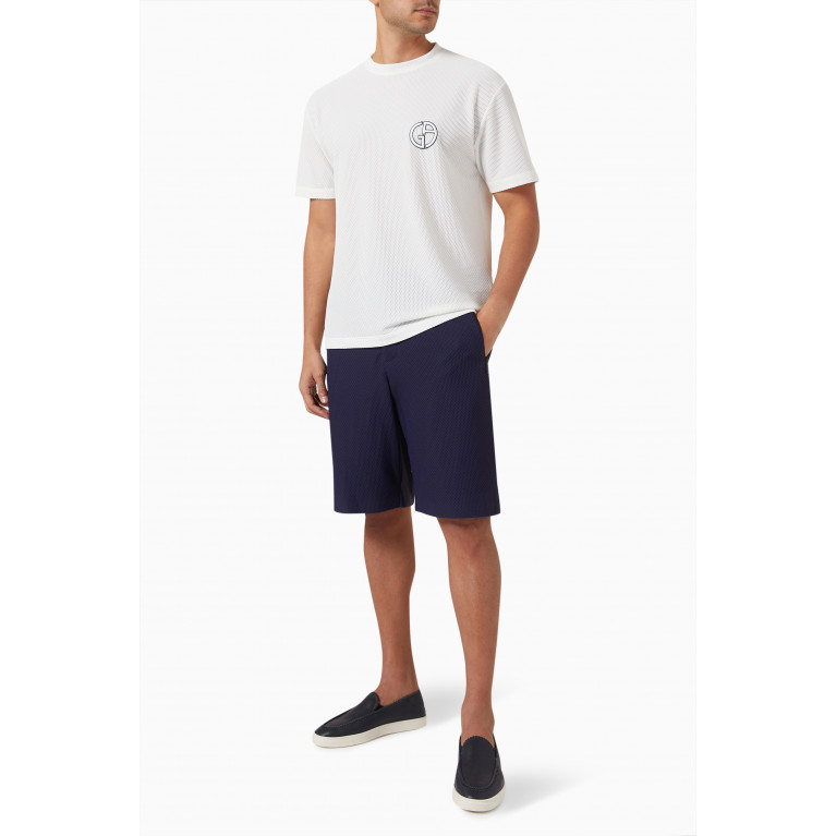 Giorgio Armani - Logo Shorts in Stretch Mesh Blue