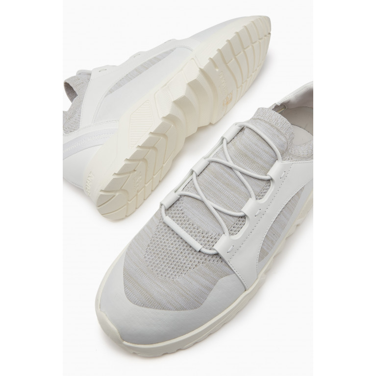 Giorgio Armani - Thick Sole Sneakers in Knit & Leather White