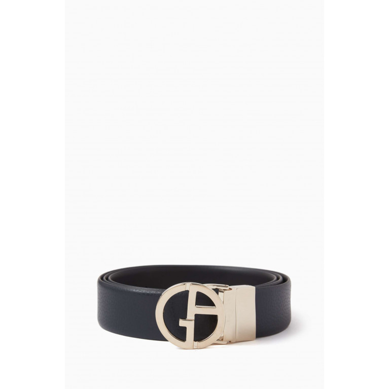 Giorgio Armani - Reversible GA Logo Belt in Leather