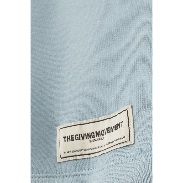 The Giving Movement - Shorts in Organic Fleece Cotton Blue